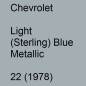 Preview: Chevrolet, Light (Sterling) Blue Metallic, 22 (1978).